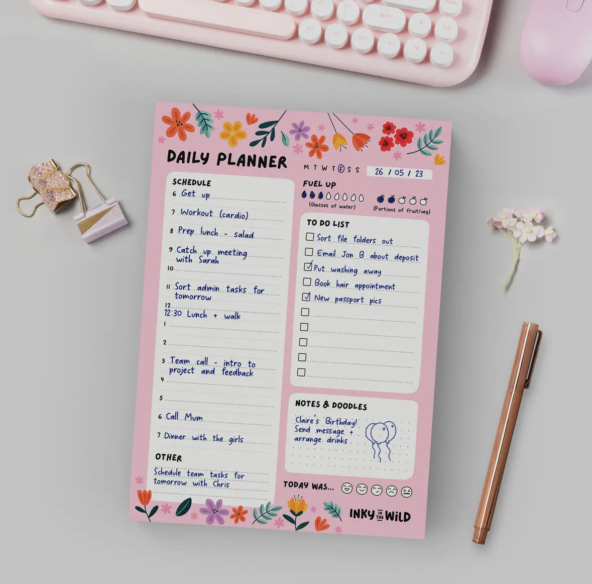 Floral Daily Planner