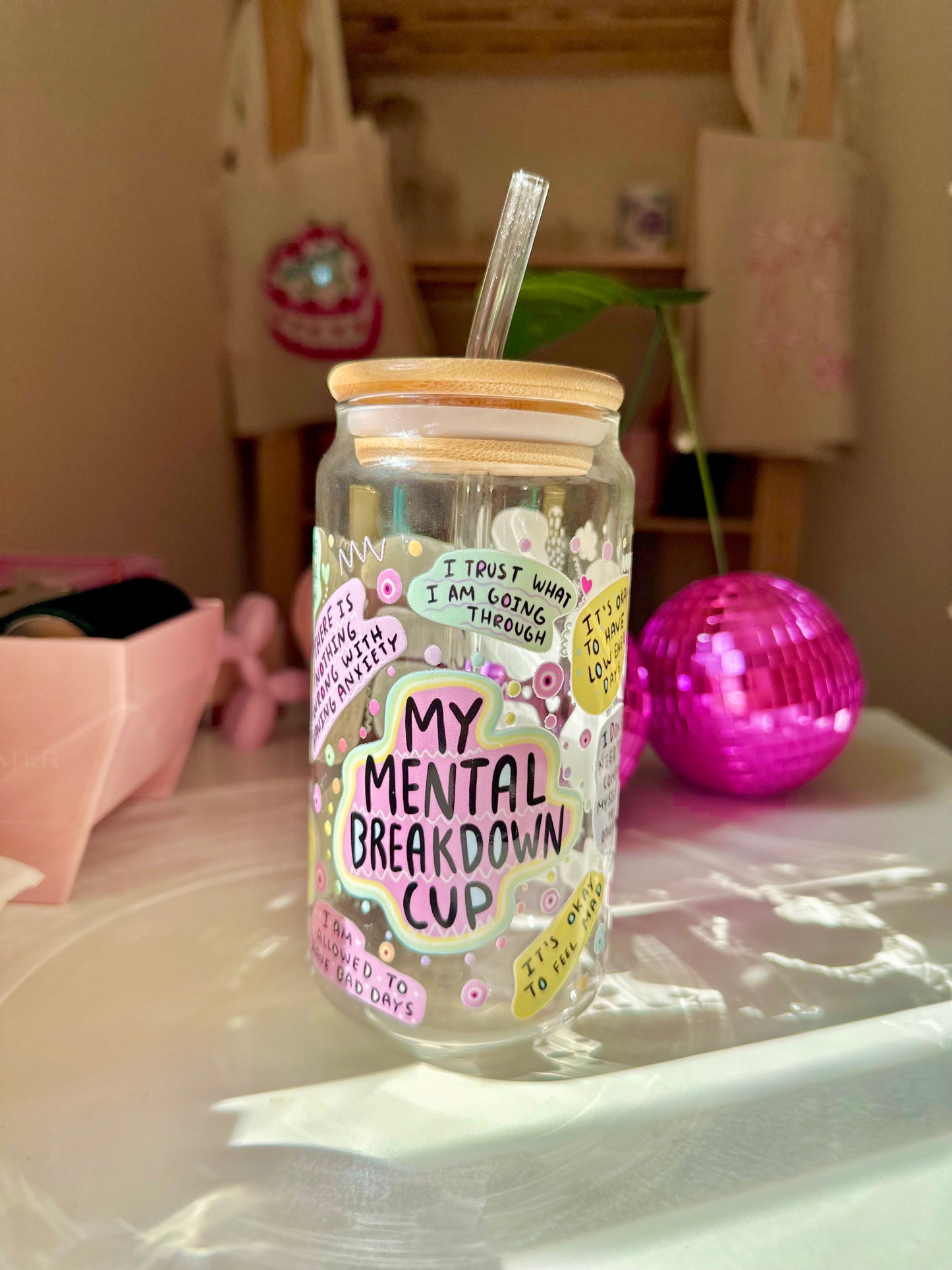 Mental Breakdown Glass Cup