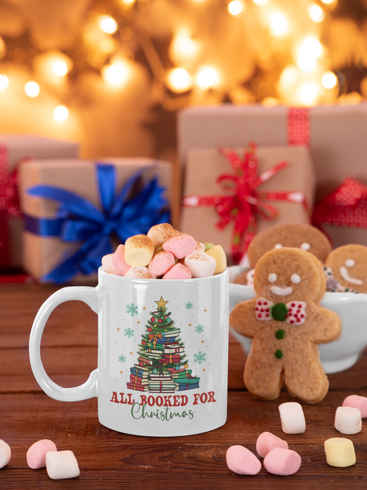 All Booked for Christmas Mug