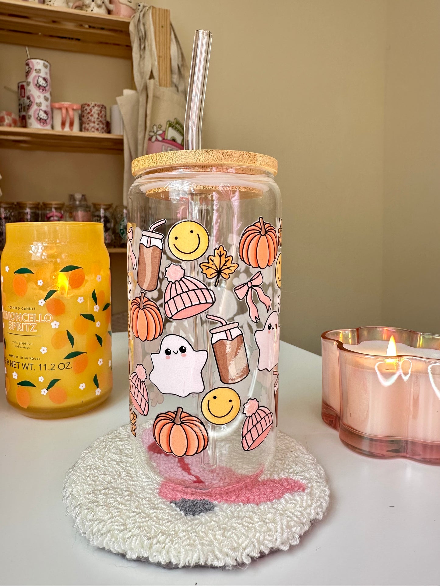 Autumn Ghosts Glass Cup