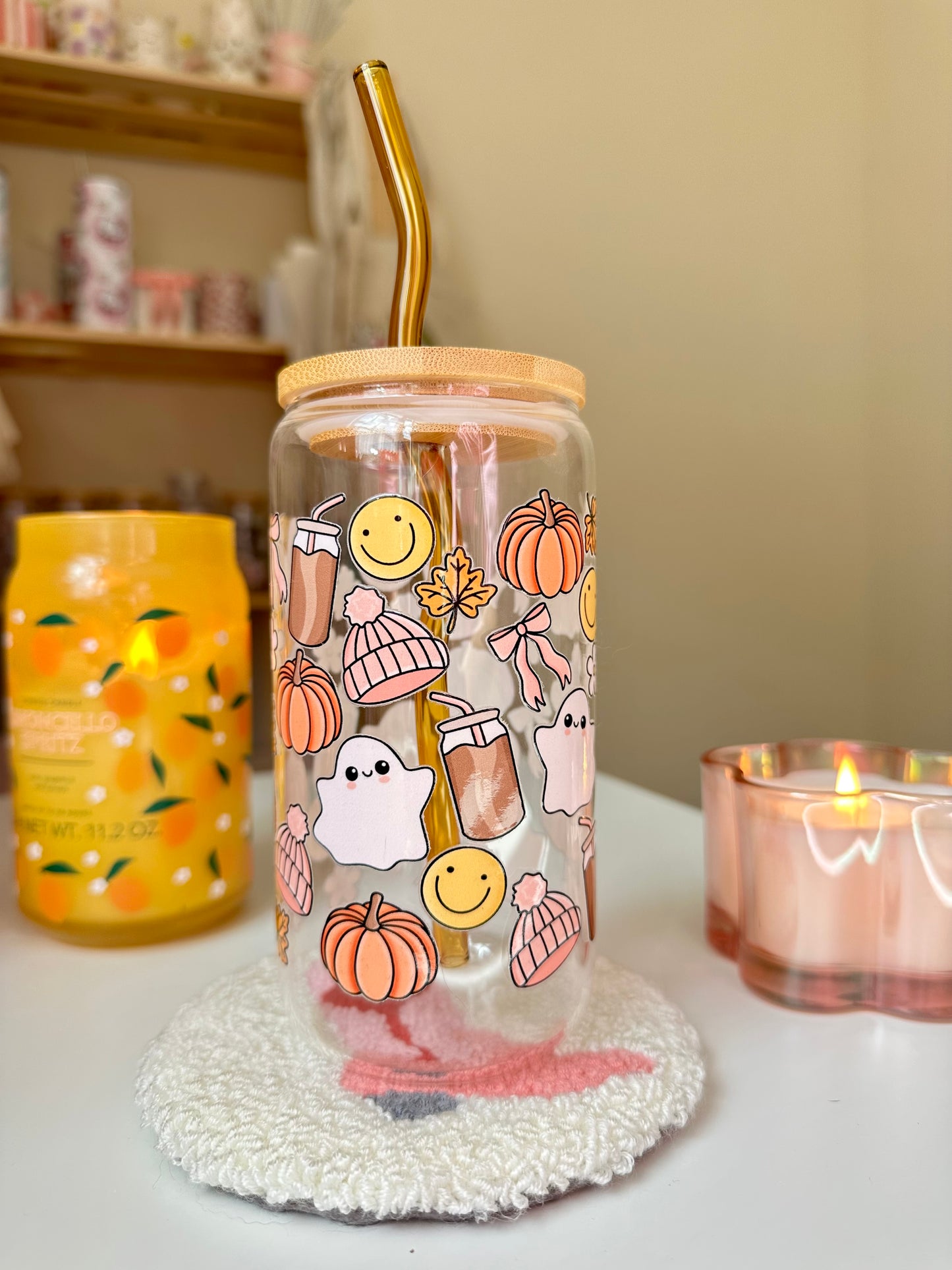 Autumn Ghosts Glass Cup