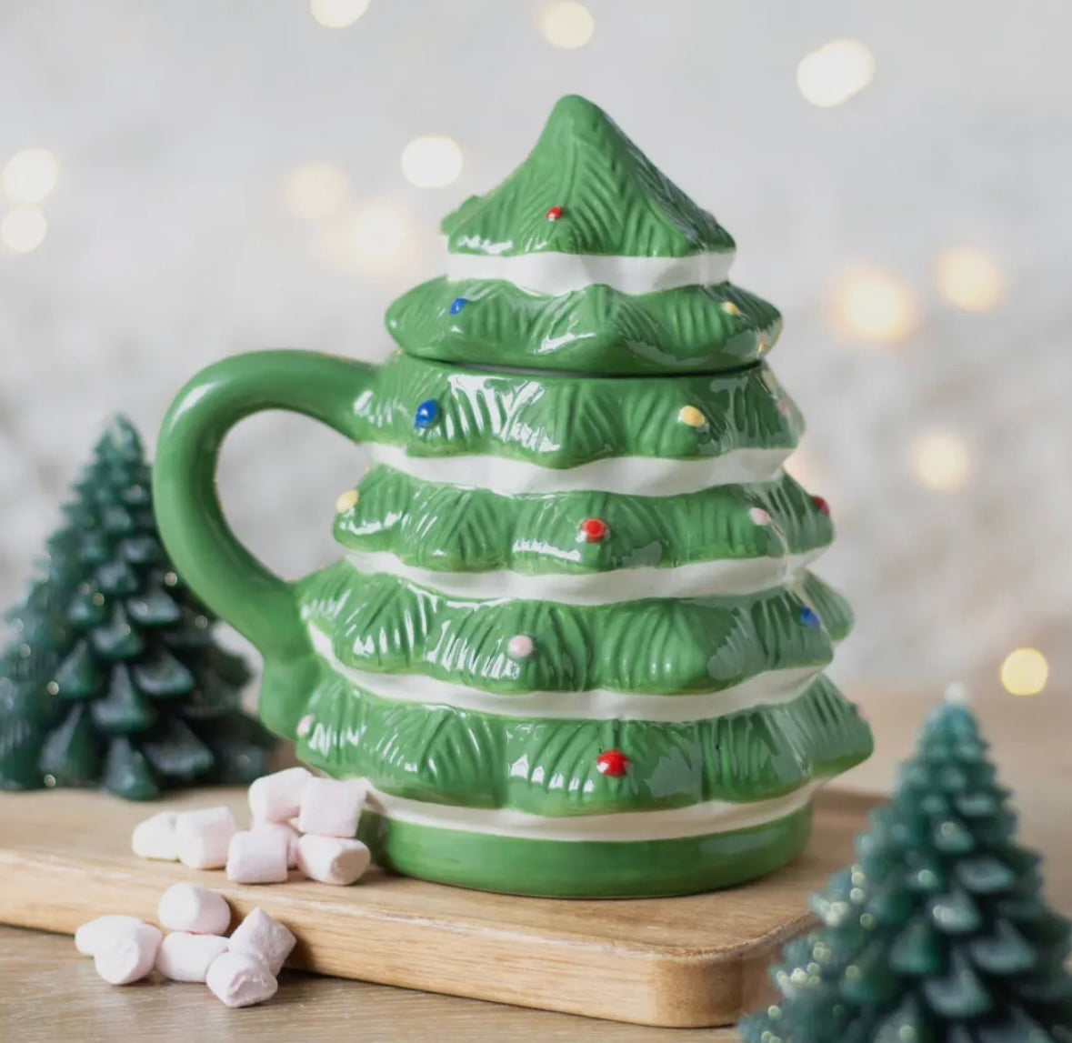 Green Christmas Tree Shaped Mug