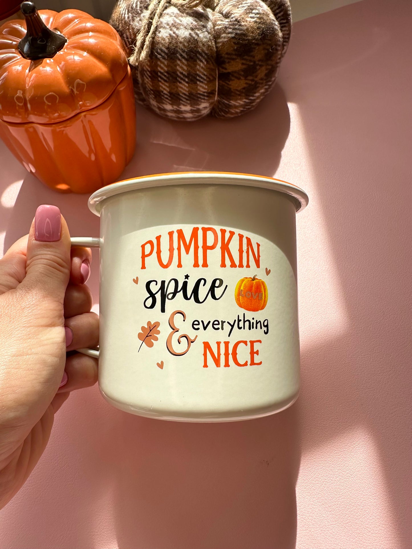 Pumpkin Spice Enamel Mug