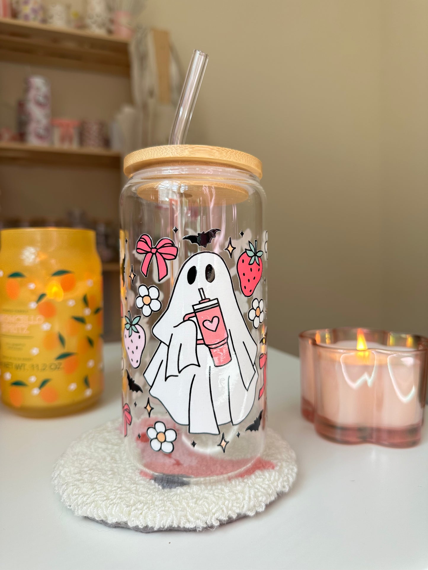 Girly Ghost Glass Cup