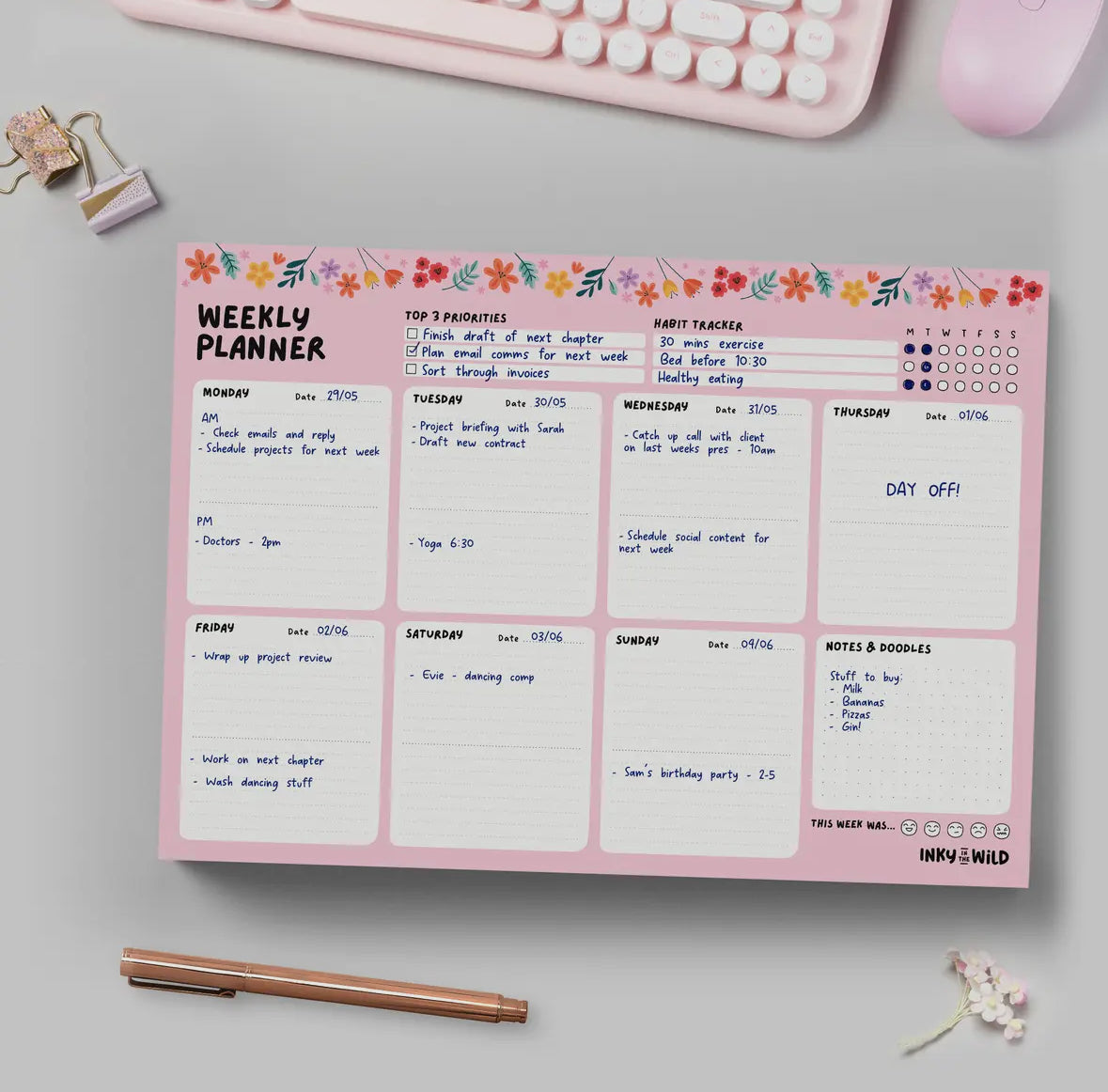 Floral Weekly Planner