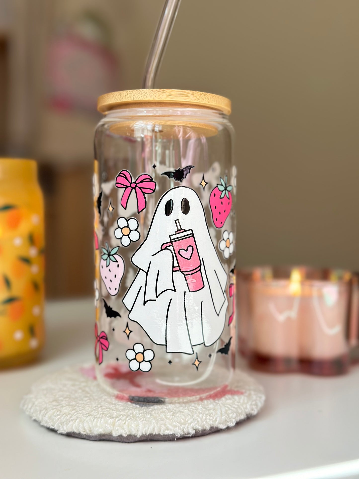 Girly Ghost Glass Cup