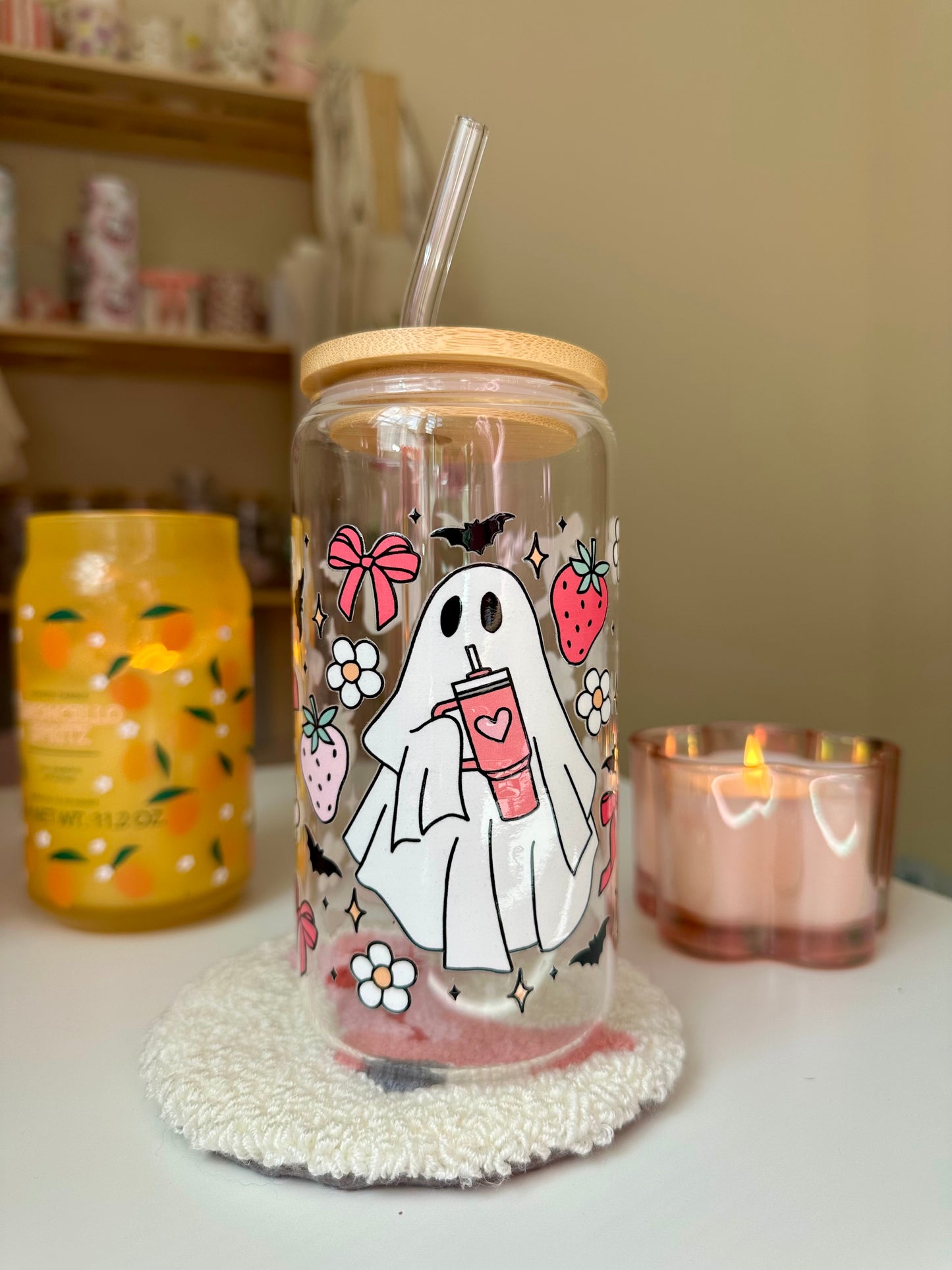 Girly Ghost Glass Cup