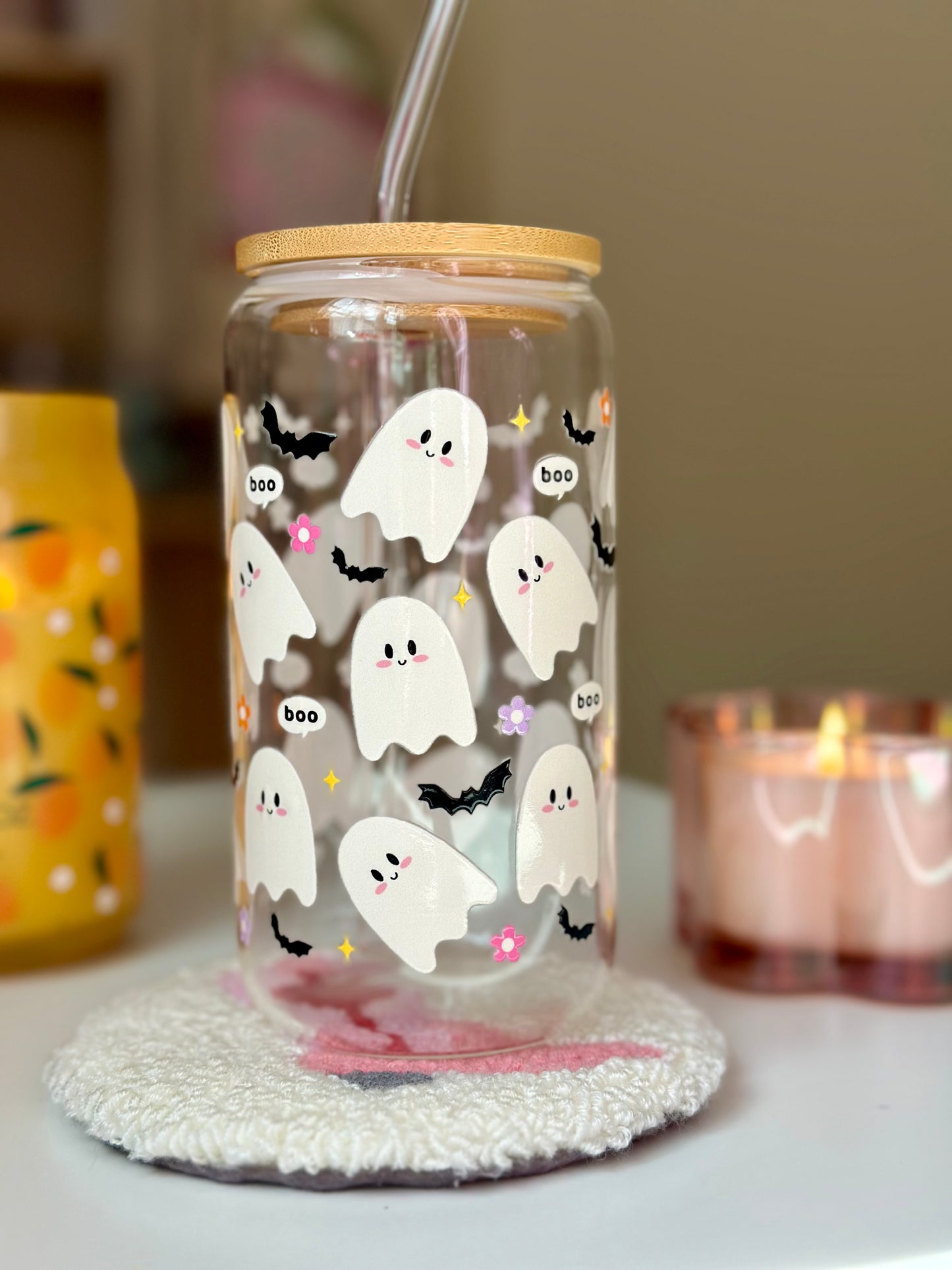 Cute Ghosts Glass Cup