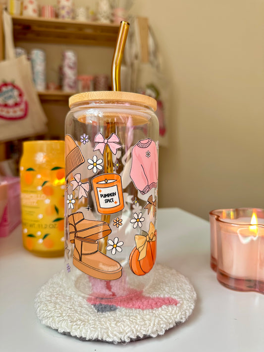 Autumn Girlie Glass Cup