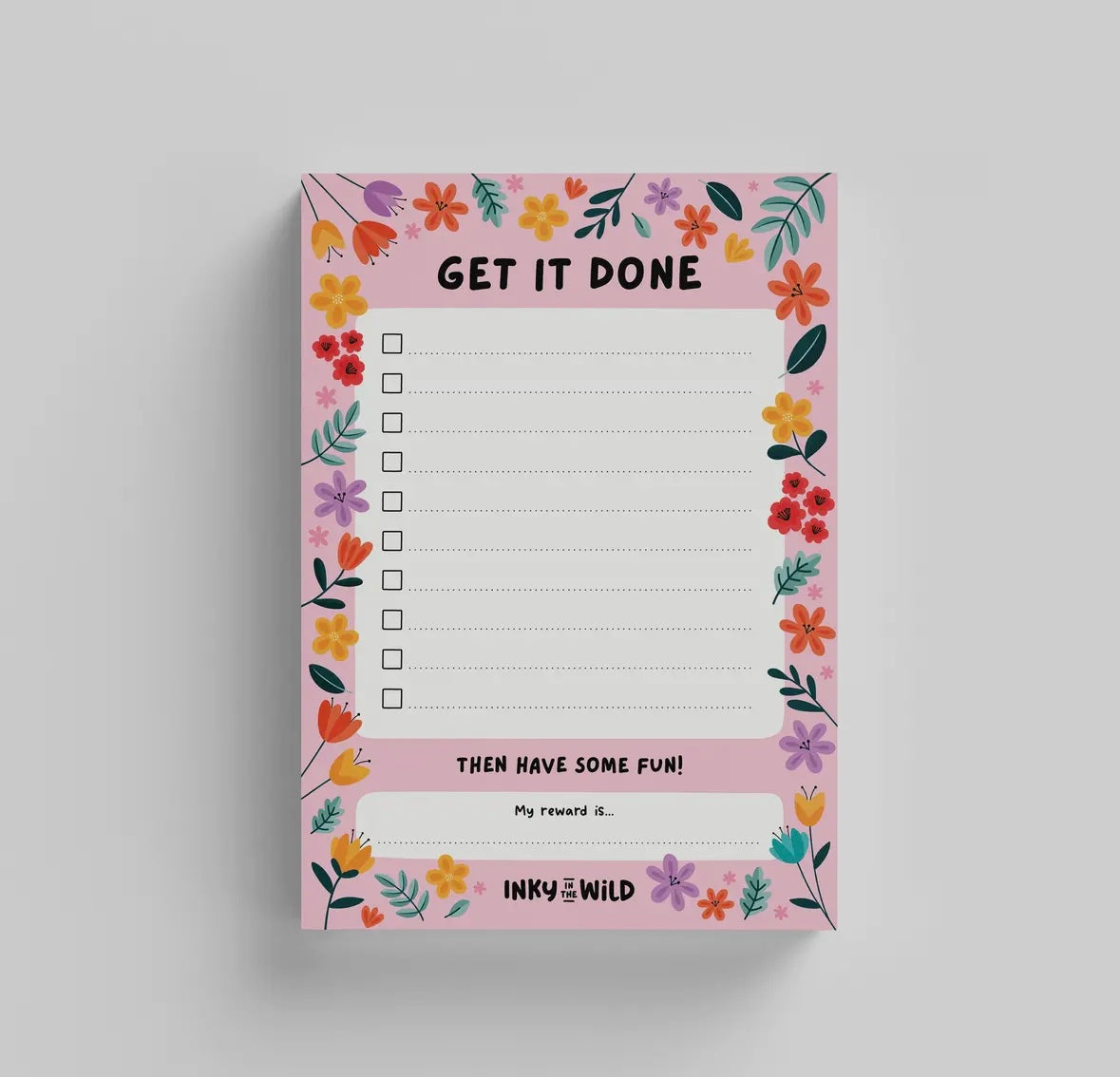 Floral Get It Done Notepad