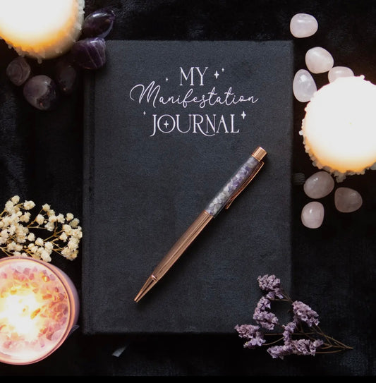 Manifestation Journal Notebook with Amethyst Pen