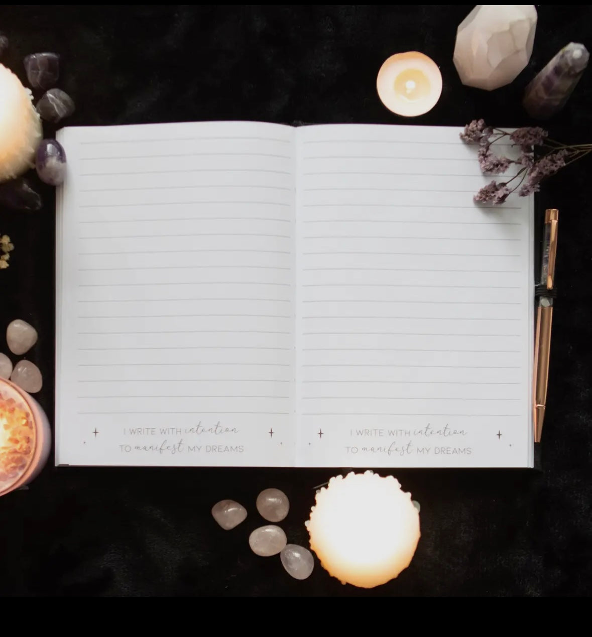 Manifestation Journal Notebook with Amethyst Pen