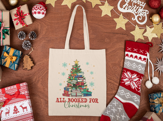 All Booked For Christmas Tote Bag