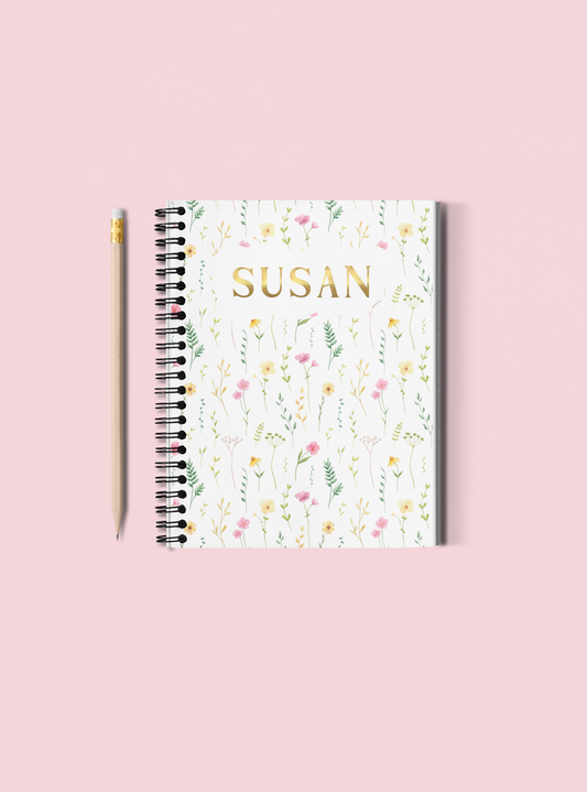 Personalised Floral Notebook